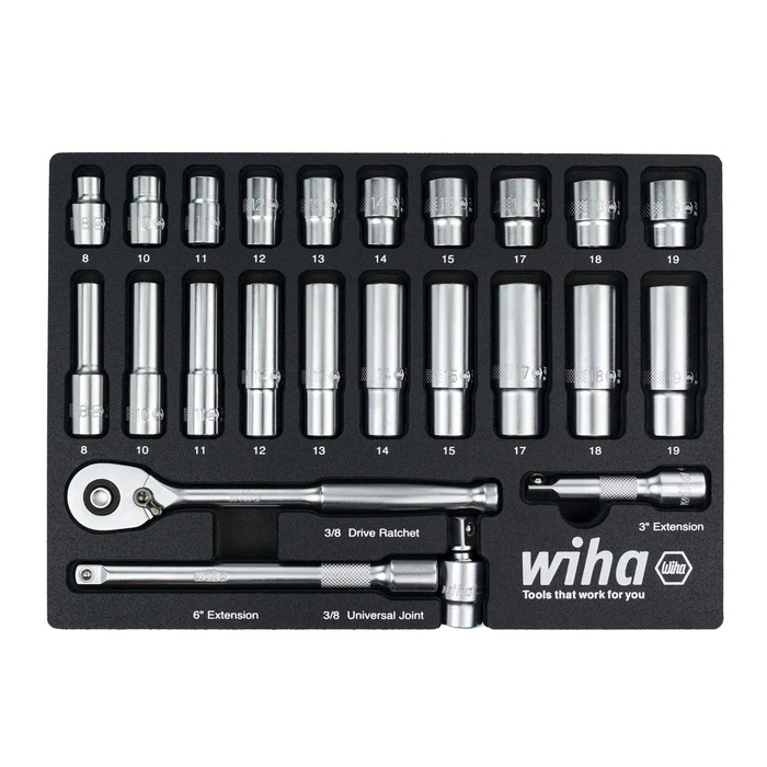 Picture of Willi Hahn Corp 33795 24Pc 3/8 Driver Professional Socket Set